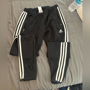Adidas Women’s Black Joggers with White Stripes
